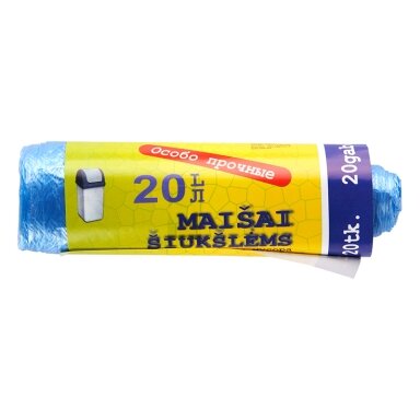 Šiukšlių maišai ALFENA HD, 20l, 45 x50 cm, 9 mik, 20 vnt., mėlyni Šiukšlių maišai ALFENA HD, 20l, 45 x50 cm, 9 mik, 20 vnt., mėlyni