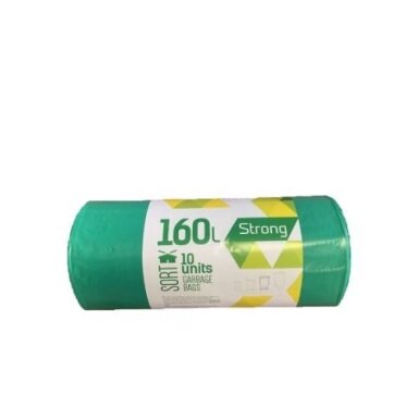 Šiukšlių maišai SORTEX, 160 l, 50 mk, 75 x 115 cm, žali, 10 vnt. Šiukšlių maišai SORTEX, 160 l, 50 mk, 75 x 115 cm, žali, 10 vnt.
