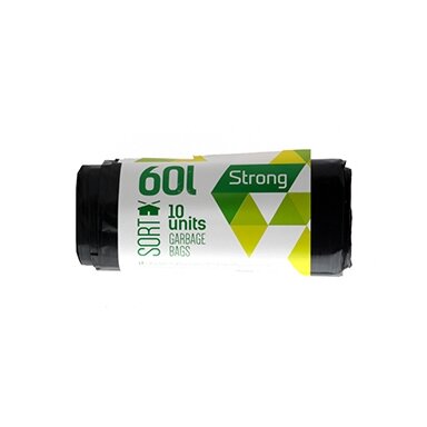 Šiukšlių maišai SORTEX, 60 L, 10 vnt., 30 mkr, LDPE, 60 x 75 cm, juodos sp. Šiukšlių maišai SORTEX, 60 L, 10 vnt., 30 mkr, LDPE, 60 x 75 cm, juodos sp.