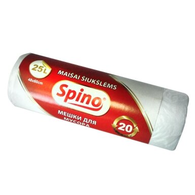 Šiukšlių maišai SPINO 25 l, 9 mik., 20 vnt. Šiukšlių maišai SPINO 25 l, 9 mik., 20 vnt.