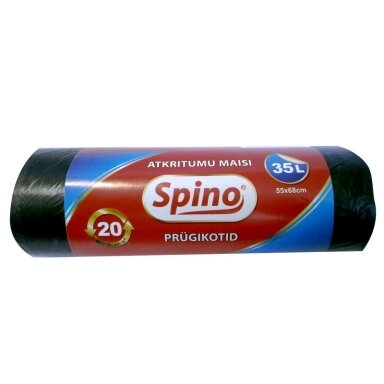 Šiukšlių maišai SPINO 35 l, 10mik., 20 vnt., juodi Šiukšlių maišai SPINO 35 l, 10mik., 20 vnt., juodi