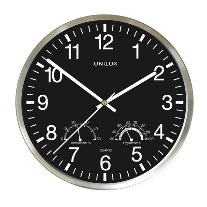 Sieninis laikrodis UNILUX WETTY 30cm, su termometru ir higrometru