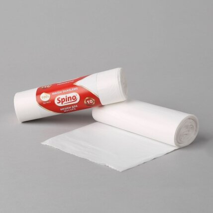 Šiukšlių maišai, 100 l, 10 vnt, LDPE, 50 mic, 75x95 cm, balti 1