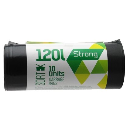 Šiukšlių maišai SORTEX, 120 l, 35 mikr, LDPE, 70 x 100 cm, 10 vnt., juodos sp. Šiukšlių maišai SORTEX, 120 l, 35 mikr, LDPE, 70 x 100 cm, 10 vnt., juodos sp.