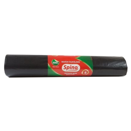 Šiukšlių maišai SPINO, 300 L, 50 mik., juodi Šiukšlių maišai SPINO, 300 L, 50 mik., juodi