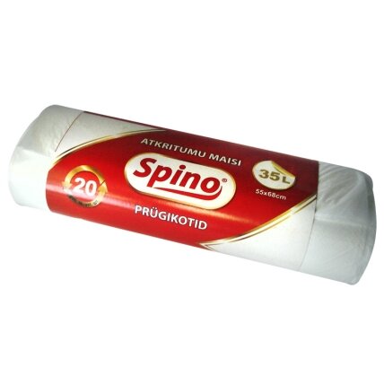 Šiukšlių maišai SPINO, HDPE, 35 l, 10 mik Šiukšlių maišai SPINO, HDPE, 35 l, 10 mik