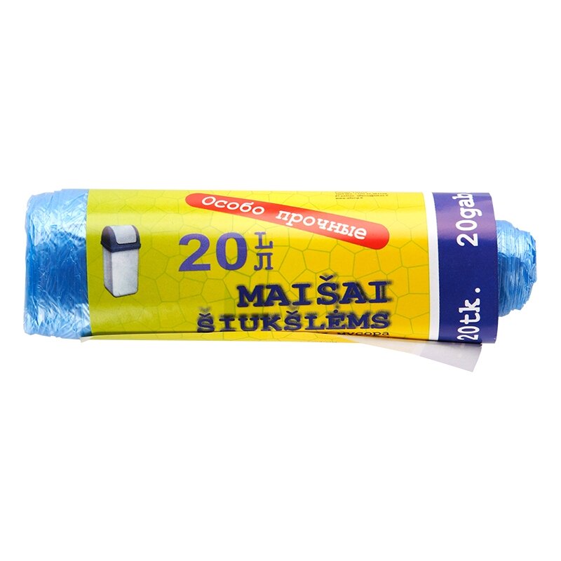 Šiukšlių maišai ALFENA HD, 20l, 45 x50 cm, 9 mik, 20 vnt., mėlyni Šiukšlių maišai ALFENA HD, 20l, 45 x50 cm, 9 mik, 20 vnt., mėlyni