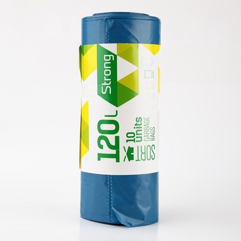 Šiukšlių maišai SORTEX, 120 l, 35 mk, 100 x 70 cm, mėlyni, 10 vnt. Šiukšlių maišai SORTEX, 120 l, 35 mk, 100 x 70 cm, mėlyni, 10 vnt.