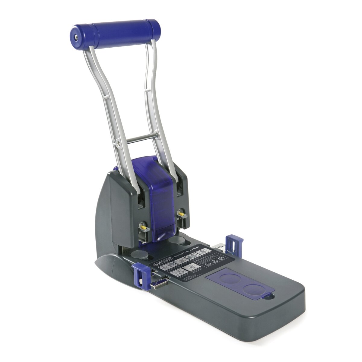 Skylmuša RAPESCO Eco P2200, 2 skylių, 150 lapų, juoda/violetinė 1 Skylmuša RAPESCO Eco P2200, 2 skylių, 150 lapų, juoda/violetinė 1