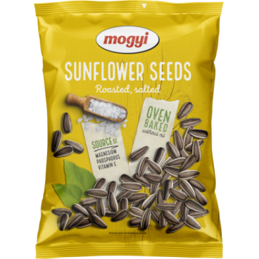 Skrudintos saulėgrąžų sėklos MOGYI, sūdytos, geltonas pakelis, 300g Skrudintos saulėgrąžų sėklos MOGYI, sūdytos, geltonas pakelis, 300g