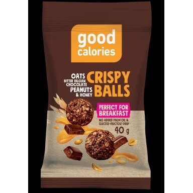 Skrudintų avižų užkandis GOOD CALORIES, su Belgišku šokoladu, 40 g Skrudintų avižų užkandis GOOD CALORIES, su Belgišku šokoladu, 40 g