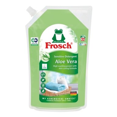 Skysta skalbimo priemonė ,,Frosch'' su alijošiumi,1,5 l Skysta skalbimo priemonė ,,Frosch'' su alijošiumi,1,5 l