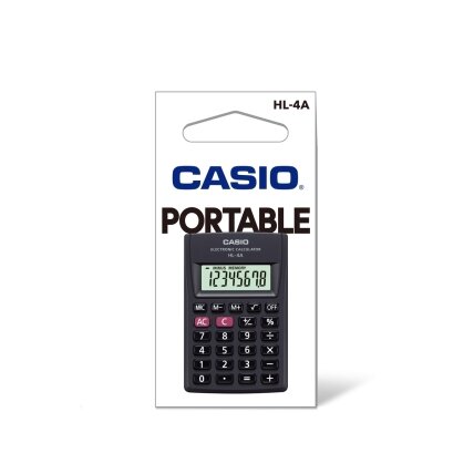 Skaičiuotuvas CASIO HL-4A, 56 x 87 x 8.6 mm 1 Skaičiuotuvas CASIO HL-4A, 56 x 87 x 8.6 mm 1