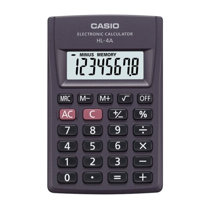 Skaičiuotuvas CASIO HL-4A, 56 x 87 x 8.6 mm Skaičiuotuvas CASIO HL-4A, 56 x 87 x 8.6 mm