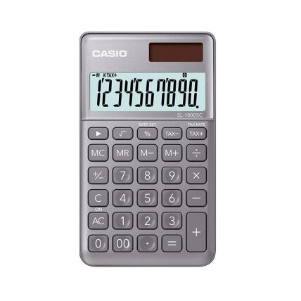 Skaičiuotuvas CASIO SL-1000SC, 120x71x9 mm, blizgi pilka sp. Skaičiuotuvas CASIO SL-1000SC, 120x71x9 mm, blizgi pilka sp.