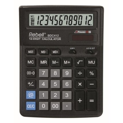 Skaičiuotuvas stalinis Rebell BDC412 1 Skaičiuotuvas stalinis Rebell BDC412 1