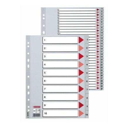 Skiriamieji lapai ESSELTE, 1-10, A4, PP Skiriamieji lapai ESSELTE, 1-10, A4, PP