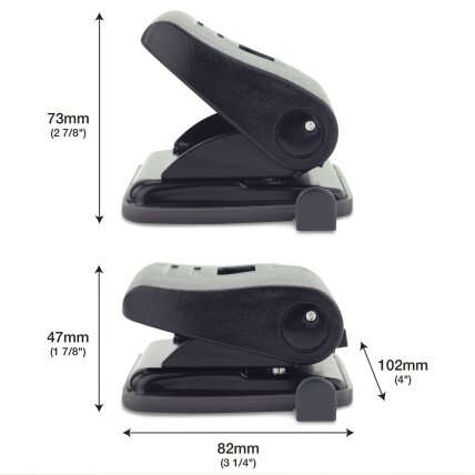 Skylmuša RAPESCO ECO Medium, 2 skylių, 22 lapų, juoda 2 Skylmuša RAPESCO ECO Medium, 2 skylių, 22 lapų, juoda 2