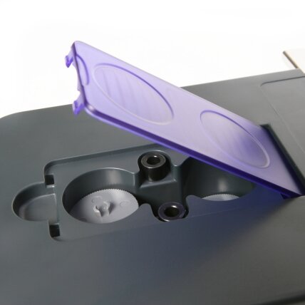 Skylmuša RAPESCO Eco P2200, 2 skylių, 150 lapų, juoda/violetinė 3 Skylmuša RAPESCO Eco P2200, 2 skylių, 150 lapų, juoda/violetinė 3