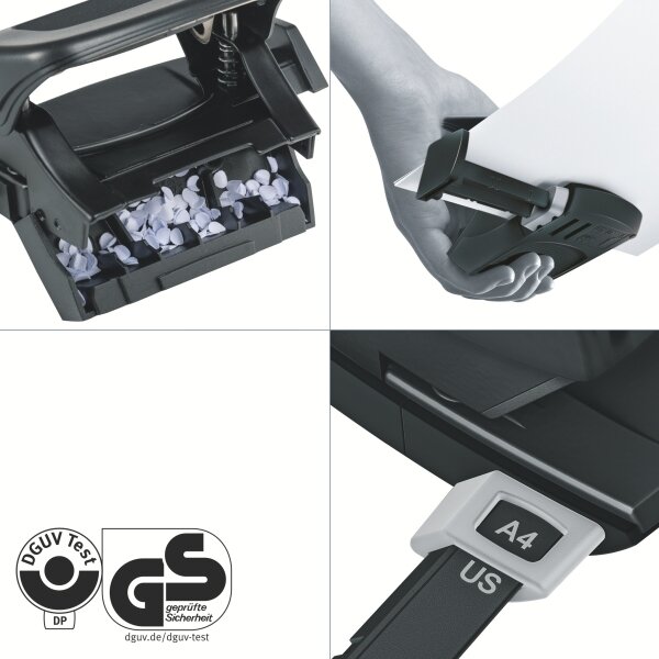 Skylmuša Leitz NeXXt Recycle Mini, 10 lapų, juoda 2 Skylmuša Leitz NeXXt Recycle Mini, 10 lapų, juoda 2