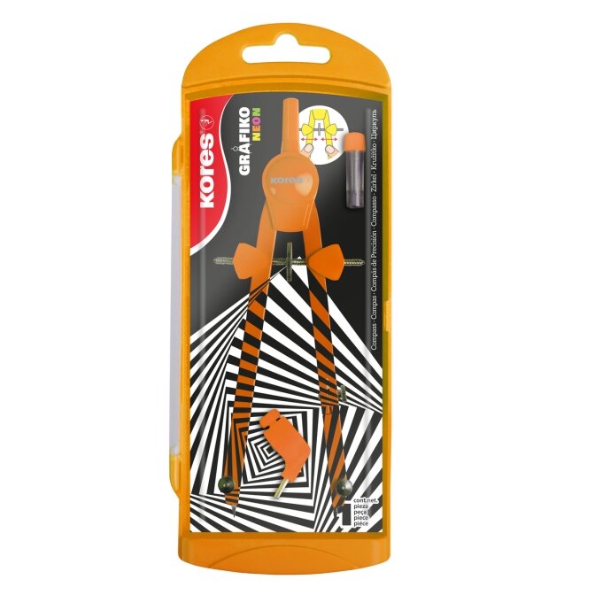 Skriestuvas KORES Grafiko Neon, su grafito dėžute 1 Skriestuvas KORES Grafiko Neon, su grafito dėžute 1