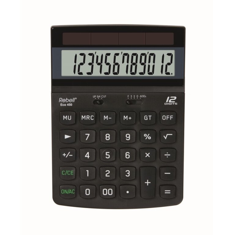 Skaičiuotuvas stalinis Rebell ECO450 1 Skaičiuotuvas stalinis Rebell ECO450 1