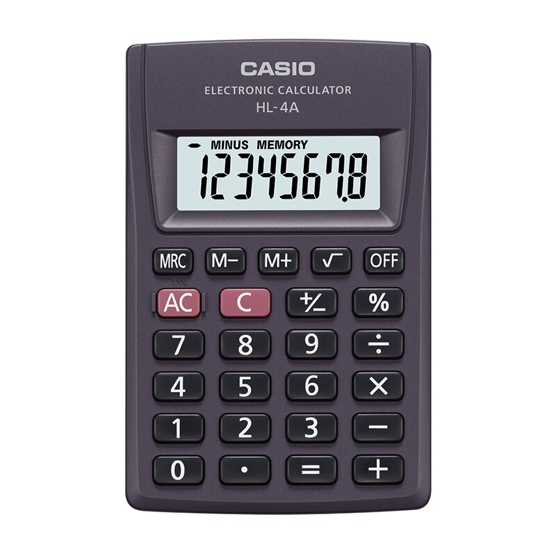 Skaičiuotuvas CASIO HL-4A, 56 x 87 x 8.6 mm Skaičiuotuvas CASIO HL-4A, 56 x 87 x 8.6 mm