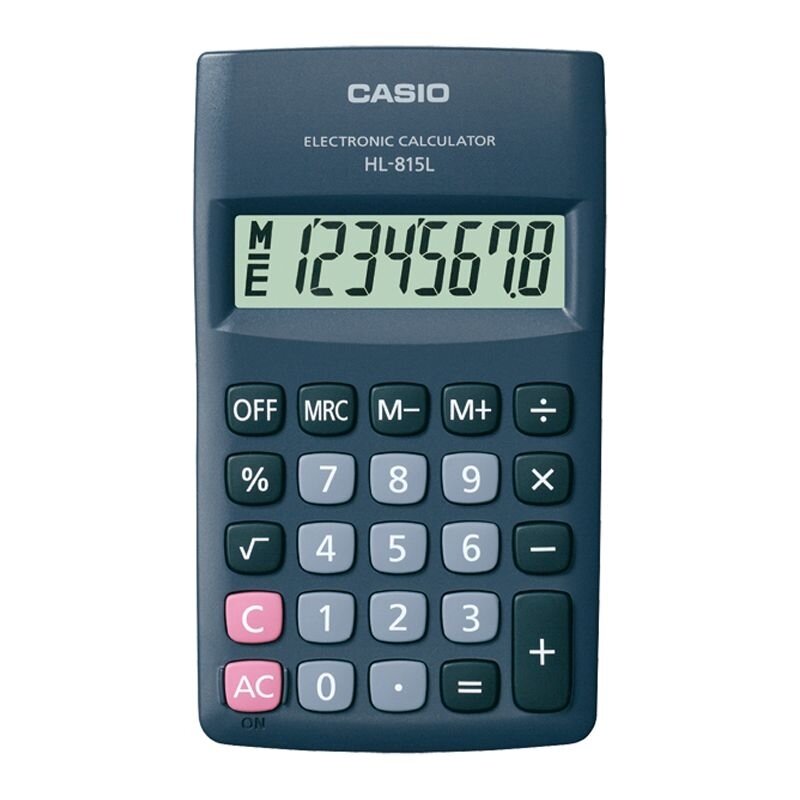 Skaičiuotuvas CASIO HL-815L, 69.5 x 118 x 18 mm, juoda Skaičiuotuvas CASIO HL-815L, 69.5 x 118 x 18 mm, juoda