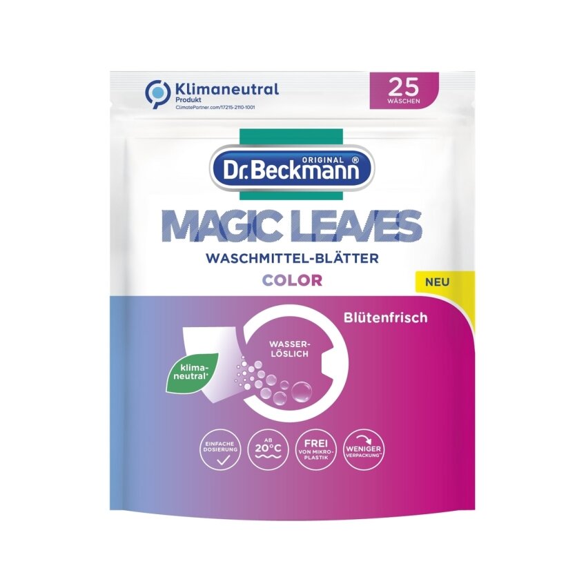 Skalbimo lapeliai Dr.Beckmann Magic Leaves, spalvotiems drabužiams, 25 vnt