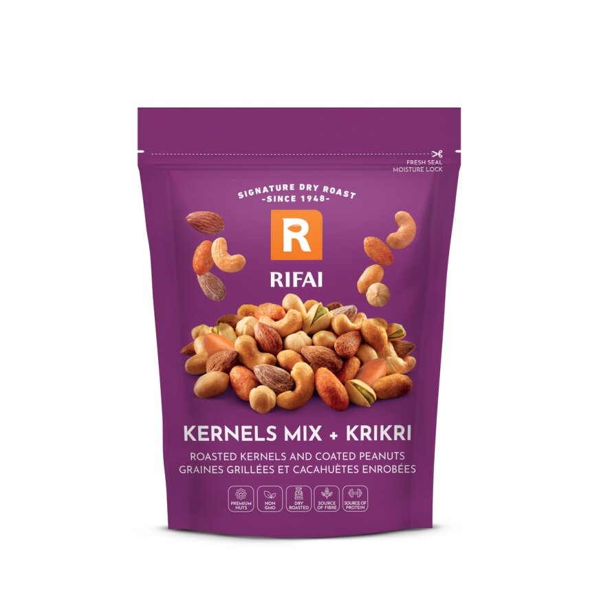 Skrudintų riešutų mišinys, RIFAI, PEANUT KRIKRI, sūdytas, 250 g