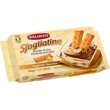 Sluoksniuotos tešlos sausainiai, BALOCCO, Sfogliatine Zuccherate, 200 g