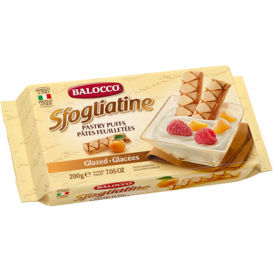 Sluoksniuotos tešlos sausainiai, glazūruoti BALOCCO, Sfogliatine Glassate, 200 g