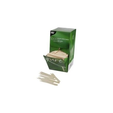 Smeigtukai - šakutės CHIPS, medinės, 8,5 cm, 1000 vnt, Smeigtukai - šakutės CHIPS, medinės, 8,5 cm, 1000 vnt,