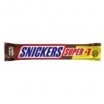 Šokoladinis batonėlis SNICKERS Super + 1, su nugos bei karamelės įdaru ir skrud. žemės rieš.,112,5g