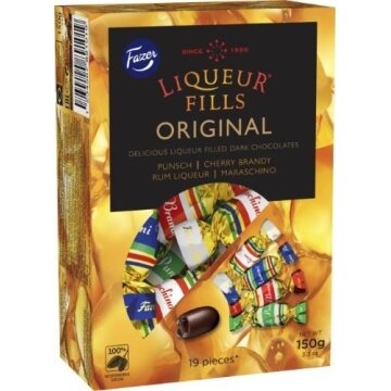 Šokoladiniai saldainiai LIQUEUR FILLS, su likerio įdaru 150g Šokoladiniai saldainiai LIQUEUR FILLS, su likerio įdaru 150g