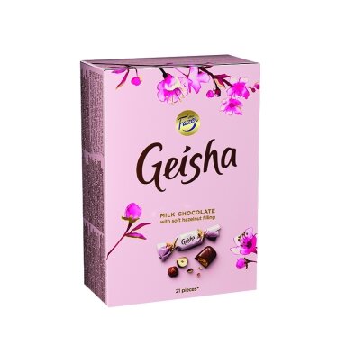 Šokoladiniai saldainiai GEISHA, su riešutų įdaru, 150 g Šokoladiniai saldainiai GEISHA, su riešutų įdaru, 150 g