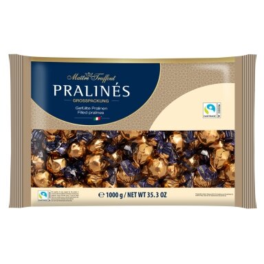 Šokoladiniai saldainiai PRALINES, su kapučino skonio įdaru, 1 kg Šokoladiniai saldainiai PRALINES, su kapučino skonio įdaru, 1 kg