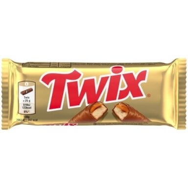 Šokoladinis batonėlis TWIX, 50 g Šokoladinis batonėlis TWIX, 50 g
