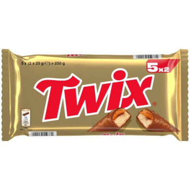 Šokoladinis batonėlis TWIX, 5x25g Šokoladinis batonėlis TWIX, 5x25g