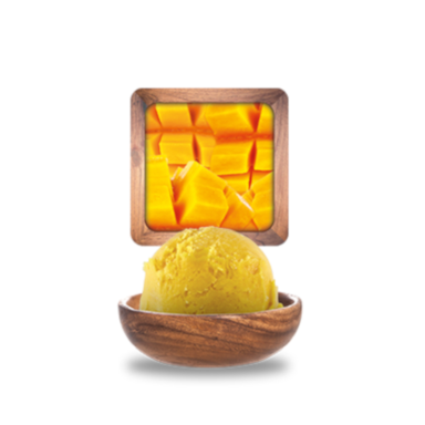 Sorbetas GLACES DES ALPES, mangų skonio, 2,5 l / 1,65kg Sorbetas GLACES DES ALPES, mangų skonio, 2,5 l / 1,65kg