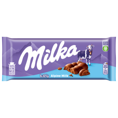 Šokoladas MILKA Bubbly Alpine Milk, 90 g