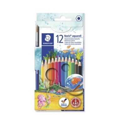Spalvoti pieštukai akvareliniai STAEDTLER NORIS CLUB, 12 spalvų