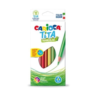 Spalvoti pieštukai CARIOCA TITA, tribriauniai, 12 spalvų Spalvoti pieštukai CARIOCA TITA, tribriauniai, 12 spalvų