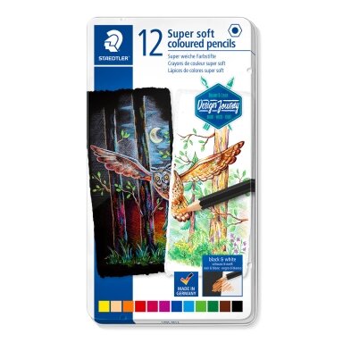 Spalvoti pieštukai STAEDTLER, itin minkšti, 12 vnt. Spalvoti pieštukai STAEDTLER, itin minkšti, 12 vnt.