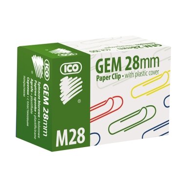 Spalvotos sąvaržėlės ICO, 28 mm, (dėž. 100 vnt.) Spalvotos sąvaržėlės ICO, 28 mm, (dėž. 100 vnt.)