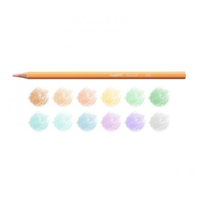 Spalvoti pieštukai CARIOCA, pastelinių spalvų, 12 vnt. 1