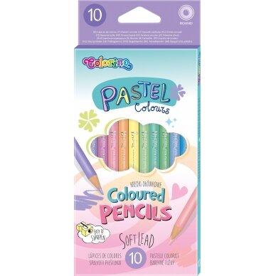 Spalvoti pieštukai COLORINO Pastel, 10 pastelinių spalvų 1
