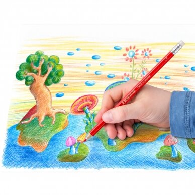 Spalvoti pieštukai, ištrinami, su trintuku STAEDTLER NORIS CLUB, 12 spalvų 5
