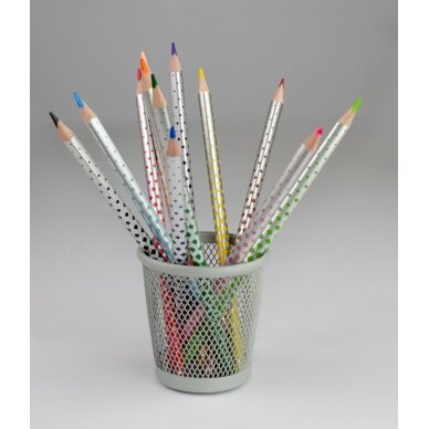 Spalvoti pieštukai KORES KOLORES MAGIK, tribriauniai, 3mm, ištrinami, 12 spalvų + trintukas 4