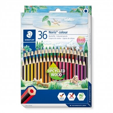 Spalvoti pieštukai STAEDTLER NORIS COLOUR 185, 36 spalvos 1